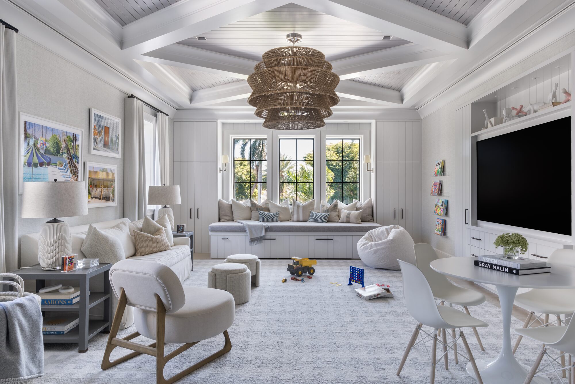 Residential family room with custom millwork